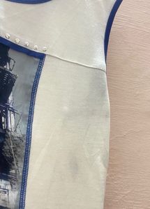 White &amp; Blue Weatern Dress