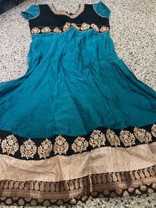 Teal N Black Anarkali Kurta