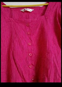 Pink Long Sleeve Crop Top