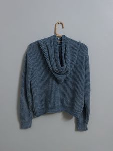Blue Knit Hoodie. NOT WORN EVEN ONCE