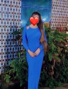 Zara Pointelle Blue Stretch Cold Shoulder Bodycon