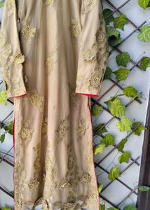 golden partywear kurta with churidar