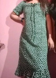 Green Floral Midi Dress