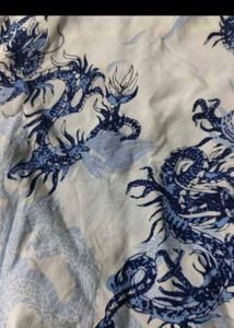 Dragon Printed Crop Shirt