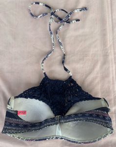 Paisley Print Crochet Bikini Top