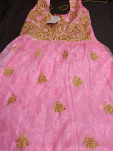 Pink Embroidered Ethnic Gown