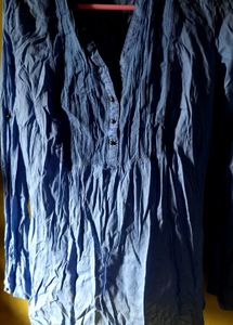 Blue Button-Down Top