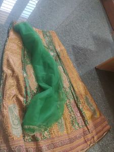 Embroidered Green and gold lehenga choli