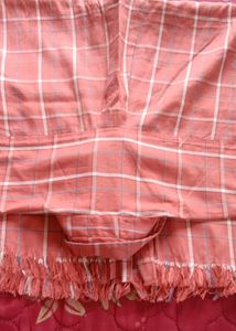 Peach Plaid Button-Up