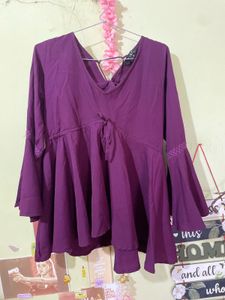 Bell Sleeve V-Neck Top