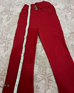 Red Ruffle Top &amp; Wide Leg Pants Set❤