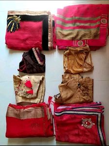 4 Combo Saree With Blouse 🎉..
