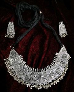 Oxidised Necklace With Earrings
