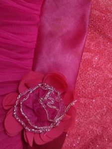 Pink Net Dress With Proper Lining Inside.