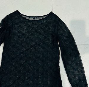 Zara Black Mesh Star Top