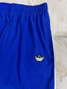 ADIDAS ORIGINALS BLUE STRAIGHT BOOTCUT TRACKPANTS