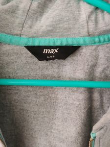Sweatshirt (Woolen, Grey, Zip Closure)