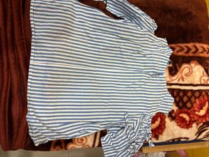 Striped Floral Embroidered Top
