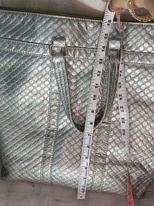 Silver Quilted Tote Bag