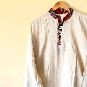 UNISEX Ethnic Print Long Sleeve Pahadi Kurta