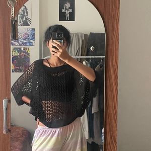 Black Knit Crop Top