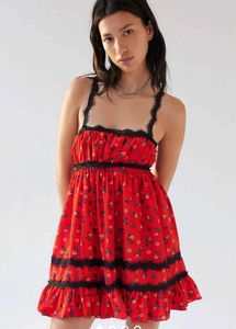 UO Eliana Strappy-Back Floral Babydoll Dress