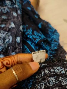 Blue Pattern kimono maxi midi Dress