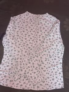 Floral Lace Trim Long Sleeve Top