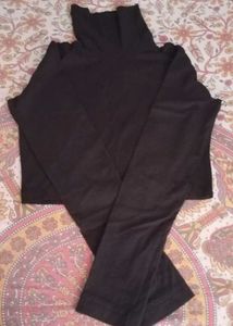 Black Turtleneck Crop Top