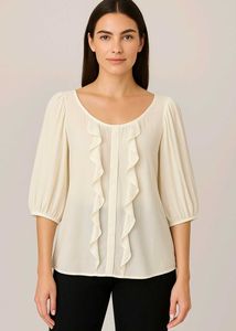 Elegant Off-White Ruffle Top