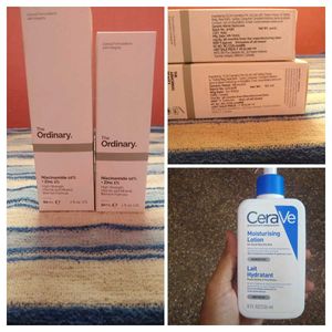 The Ordinary 10% Niacinamide Serum + Cerave Lotion