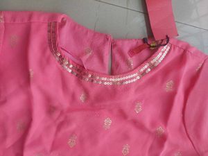 Vishudh Floral Printed Pink Kurta