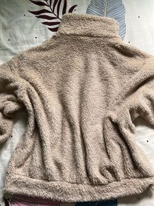 Fuzzy Leopard Trim Jacket