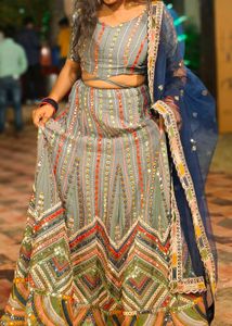 Lehenga With Stitched Designer Blouse And Dupatta