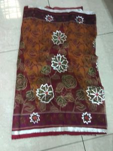 Maroon Colour Cotton , Gota Patti Work Saree
