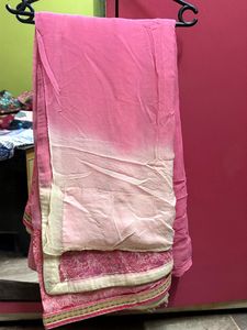 Pink Embroidered Saree