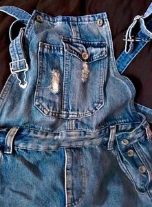 Pearl Denim Dungaree Dress