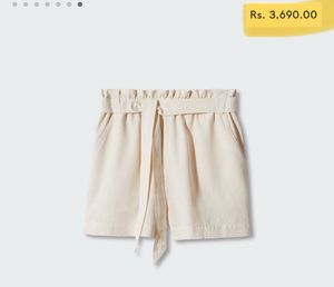 Mango Paperbag Waist Shorts
