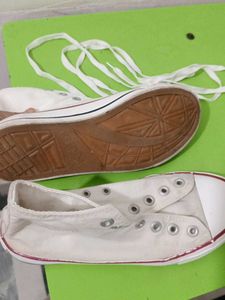 White High-Top Canvas Sneakers