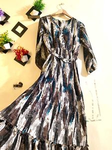 Boho Chic Watercolor Maxi Dress