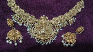 2 South Indian Temple Jewellery With Pearl Work