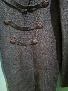 Gray Button-Up Knit Cardigan