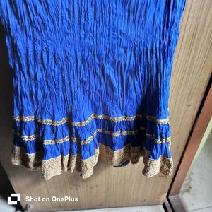 Royal Blue Heavy Zaria Embroidered Mermaid Skirt