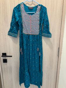 Teal Printed Kurta