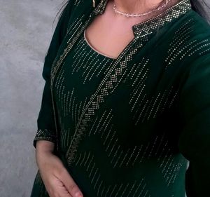 Green Gown With Shrug