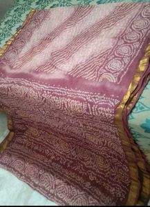 6Brand New Bandhani cotton silk saree set