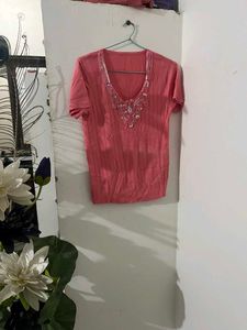 Embellished Pink Top🩷