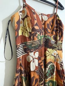 Boho Floral Print Midi Dress