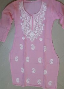 Pink Kurta With Chickenkari