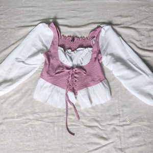 Corset Puff Sleeve Bustier Cute Top